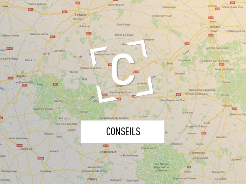 Carte Tours, Blois, Orléans, Chartres, Angers, Poitiers, Bourges